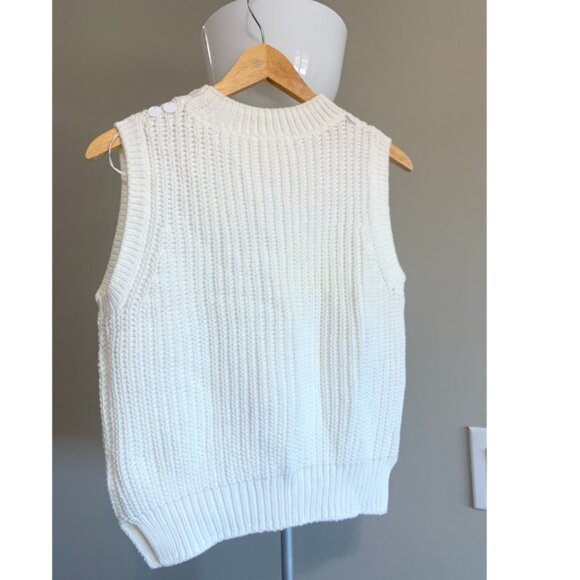 H&M Women Cut out Sweater Sleeveless Vest White Size Small:Good as New - Picture 5 of 7